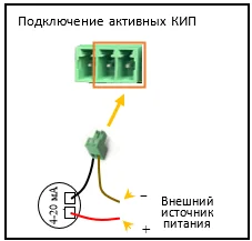 Подключение активных КИП